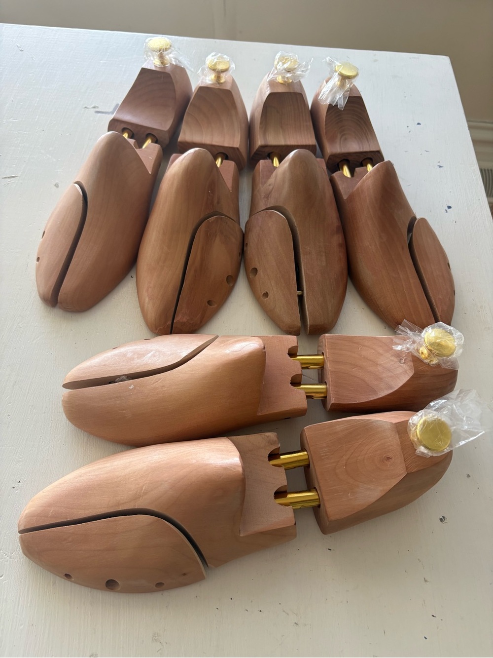 Wooden Men's Shoe Trees - Natural 3 Pair)hardwood size 43-44
